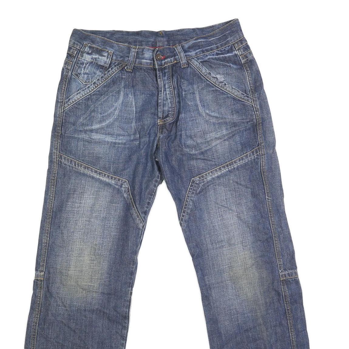 CELIO Mens Relaxed Blue Denim Jeans W36 L34 Casual Cotton Blend Zip Pockets