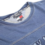 TOMMY JEANS Mens Blue Sweatshirt Crew Neck L Cotton Casual Pullover