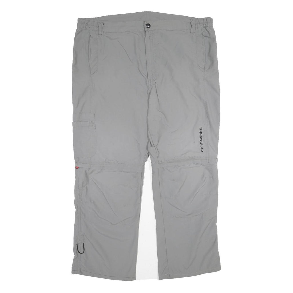 CRIVIT OUTDOOR Mens Polyamide Grey Regular Trousers W42 L28 Outdoor Zip Closure