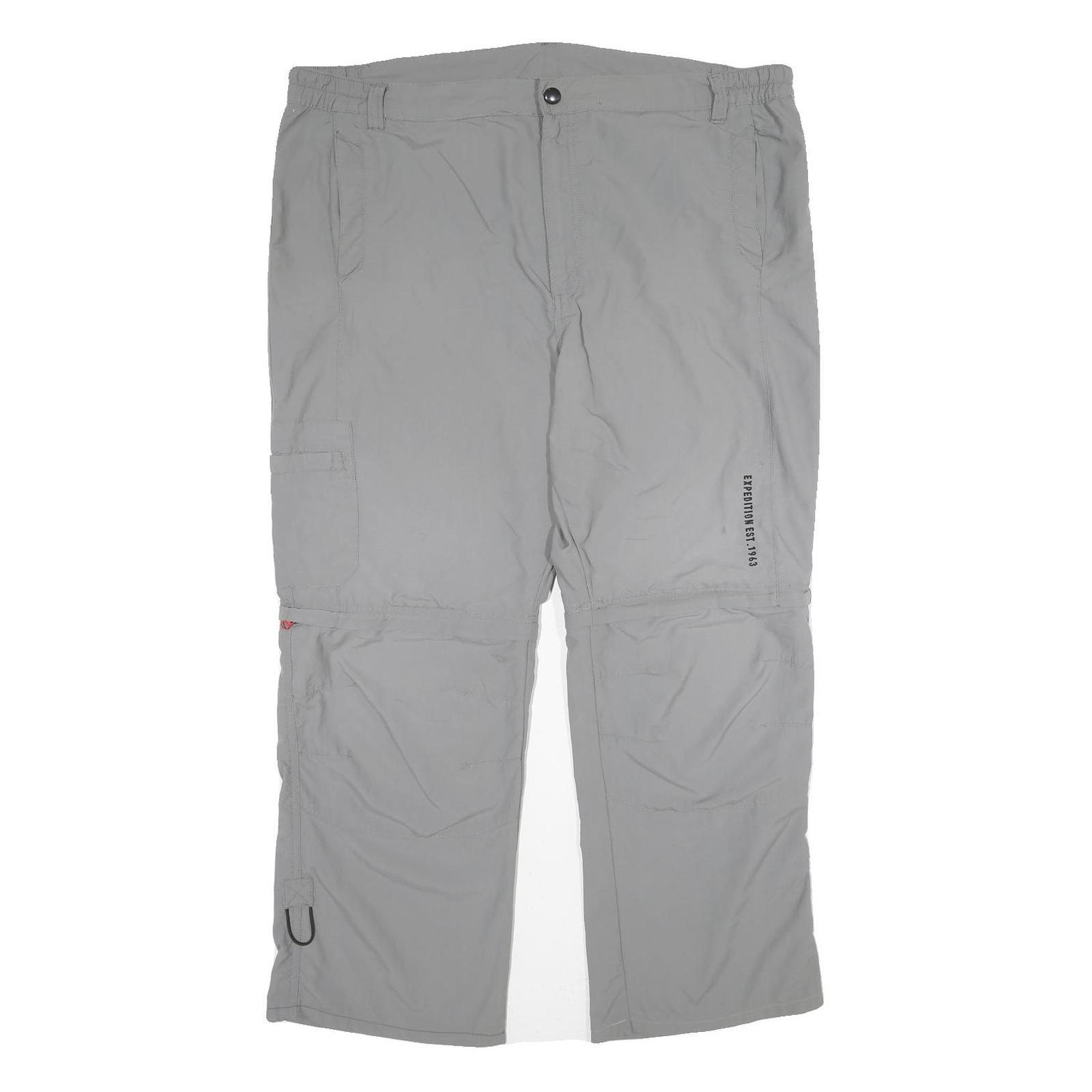 CRIVIT OUTDOOR Mens Polyamide Grey Regular Trousers W42 L28 Outdoor Zip Closure