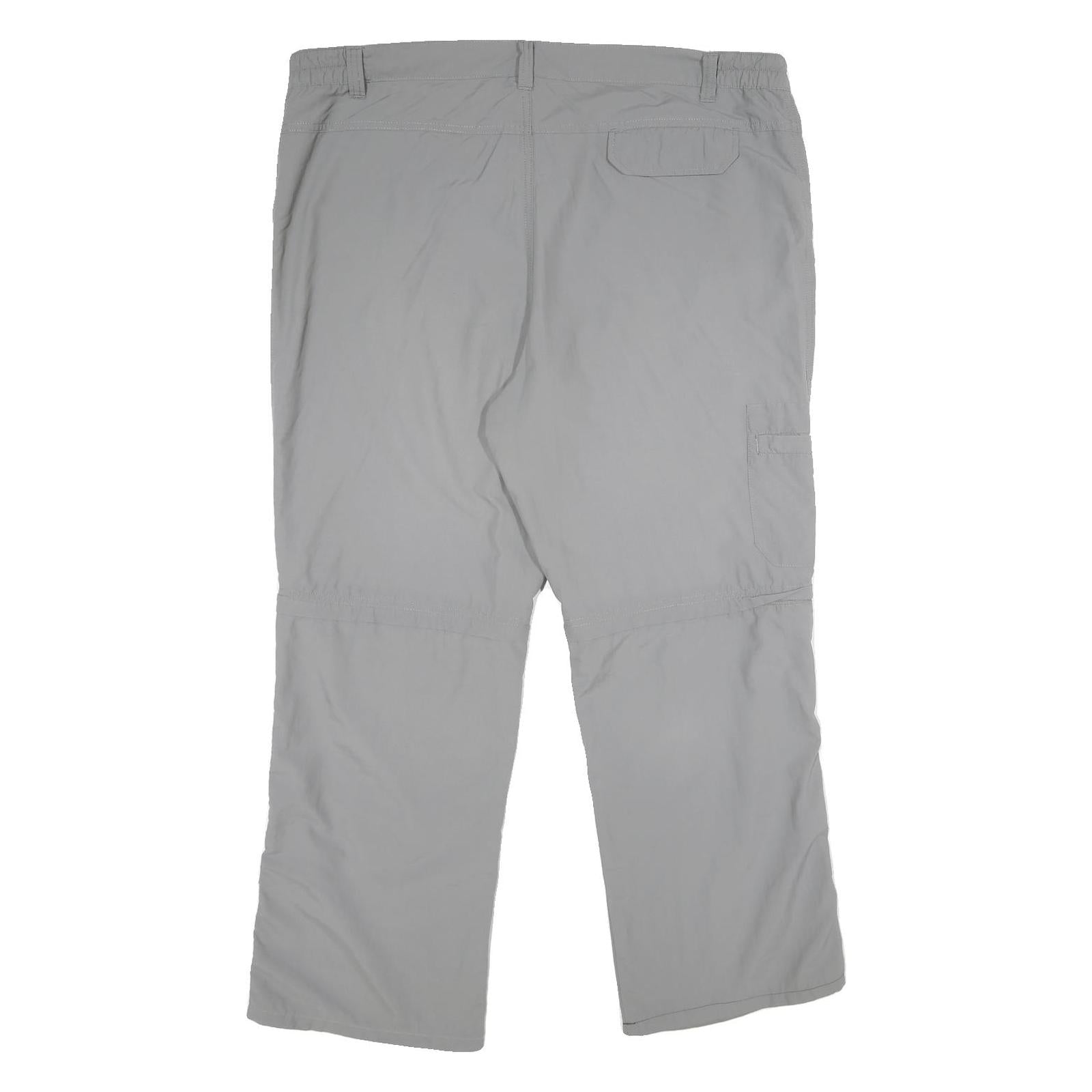 CRIVIT OUTDOOR Mens Polyamide Grey Regular Trousers W42 L28 Outdoor Zip Closure