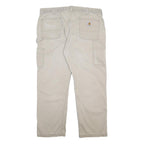CARHARTT Mens Cotton Relaxed Beige Work Trousers W38 L30 Utility Zip Closure