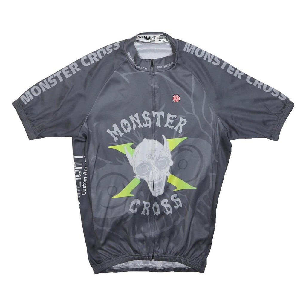 STARLIGHT Boys Black Monster Cross Graphic T-Shirt M Short Sleeve Round Neck
