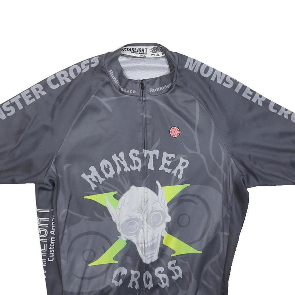 STARLIGHT Boys Black Monster Cross Graphic T-Shirt M Short Sleeve Round Neck