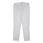 MICHAEL KORS Womens White Slim Fit Cotton Blend Trousers W30 L28 Smart Casual