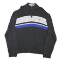 CHAPS Mens Black White & Blue Patterned Pullover Jumper Crew Neck Basic Knit 3XL
