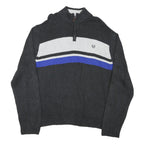 CHAPS Mens Black White & Blue Patterned Pullover Jumper Crew Neck Basic Knit 3XL
