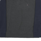 TOMMY HILFIGER Mens Black & Navy Half Zip Sweatshirt XL Long Sleeve Casual