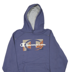 CHAMPION Mens Blue Pullover Hoodie M Cotton Blend Casual