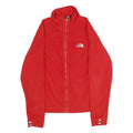 THE NORTH FACE Womens Red Jacket S Polyester Plain Zip Outdoor Casual Fleece
