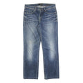 GUESS Mens Regular Fit Straight Leg Denim Blue Button W30 L30 Classic Jeans