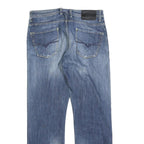 GUESS Mens Regular Fit Straight Leg Denim Blue Button W30 L30 Classic Jeans
