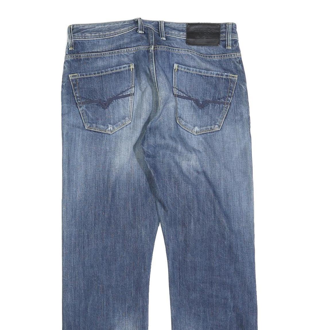 GUESS Mens Regular Fit Straight Leg Denim Blue Button W30 L30 Classic Jeans