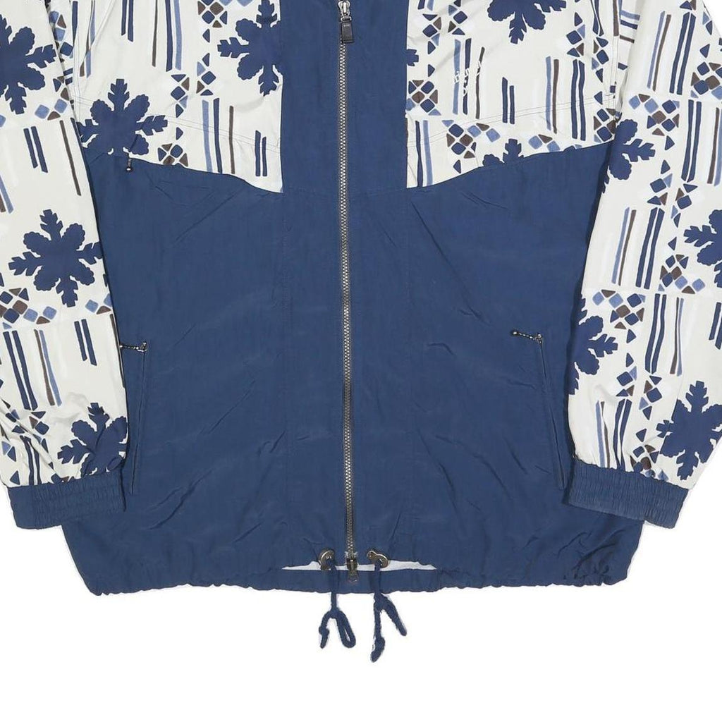 TRIUMPH Mens Blue White Geometric Print Zip Jacket XL Polyester Blend Casual