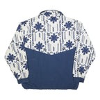 TRIUMPH Mens Blue White Geometric Print Zip Jacket XL Polyester Blend Casual