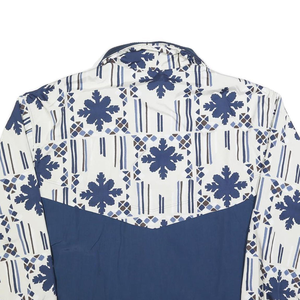 TRIUMPH Mens Blue White Geometric Print Zip Jacket XL Polyester Blend Casual