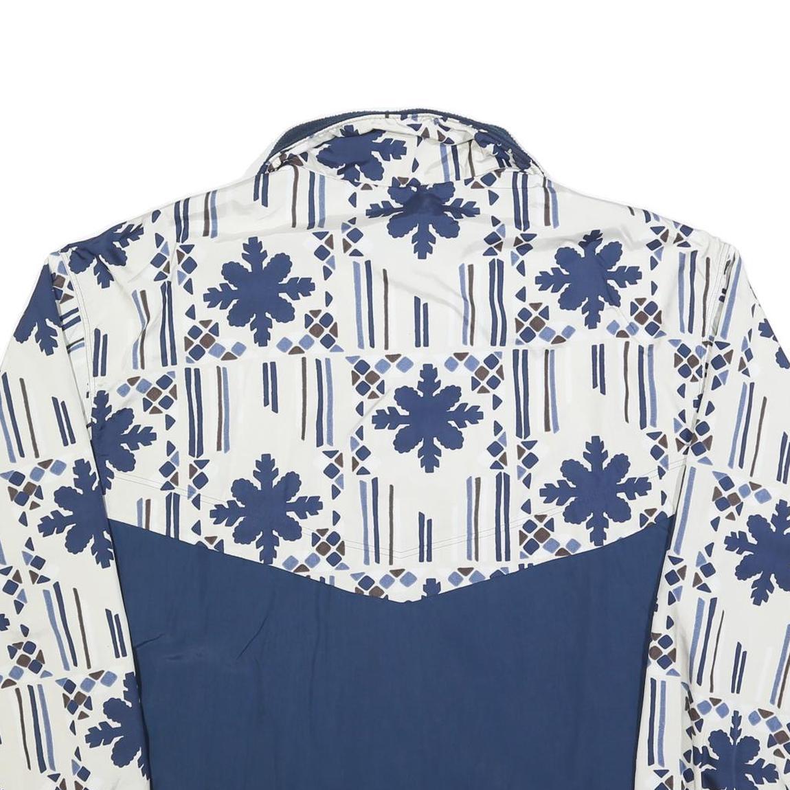 TRIUMPH Mens Blue White Geometric Print Zip Jacket XL Polyester Blend Casual