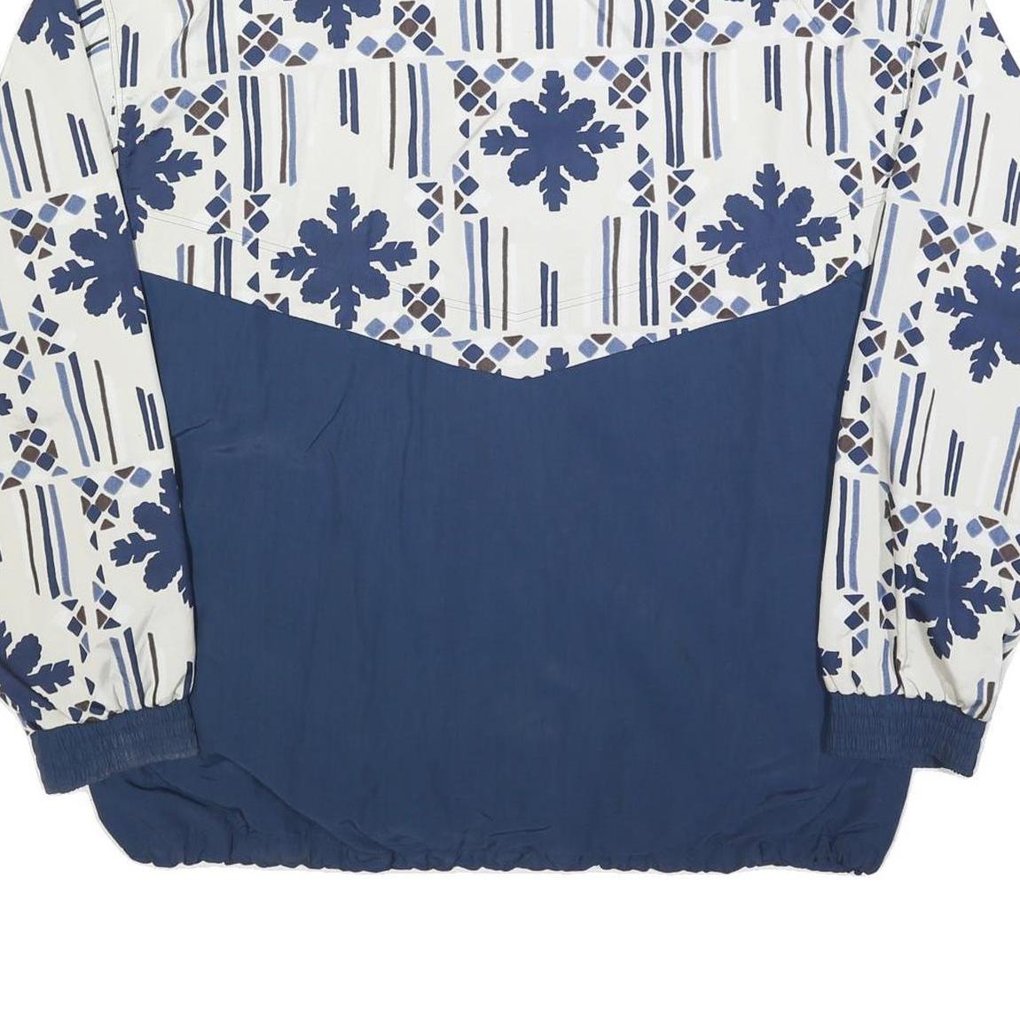 TRIUMPH Mens Blue White Geometric Print Zip Jacket XL Polyester Blend Casual