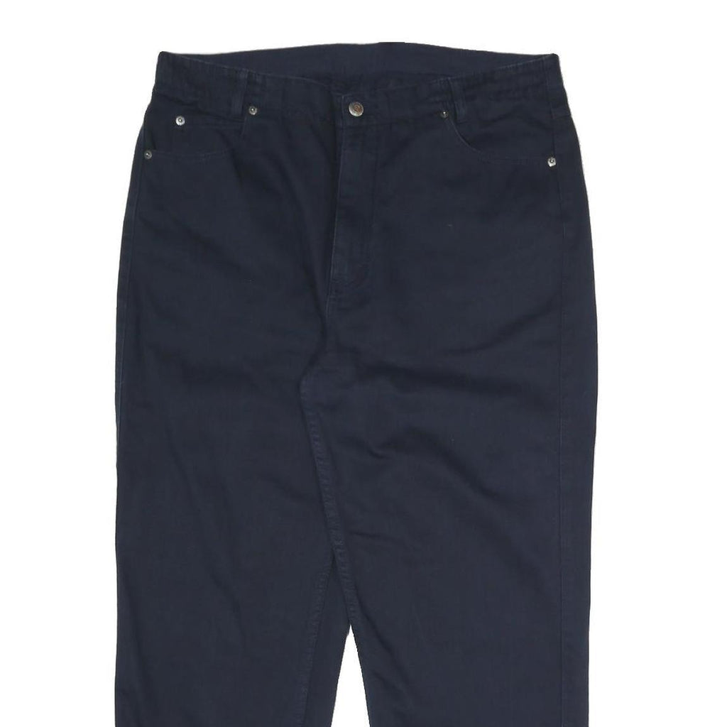 TEDDY'S JEANS Mens Cotton Blend Regular Navy Blue Trousers W34 L36 Classic Zip