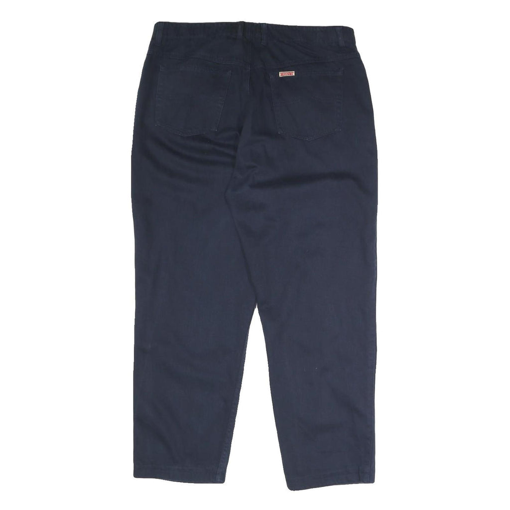 TEDDY'S JEANS Mens Cotton Blend Regular Navy Blue Trousers W34 L36 Classic Zip