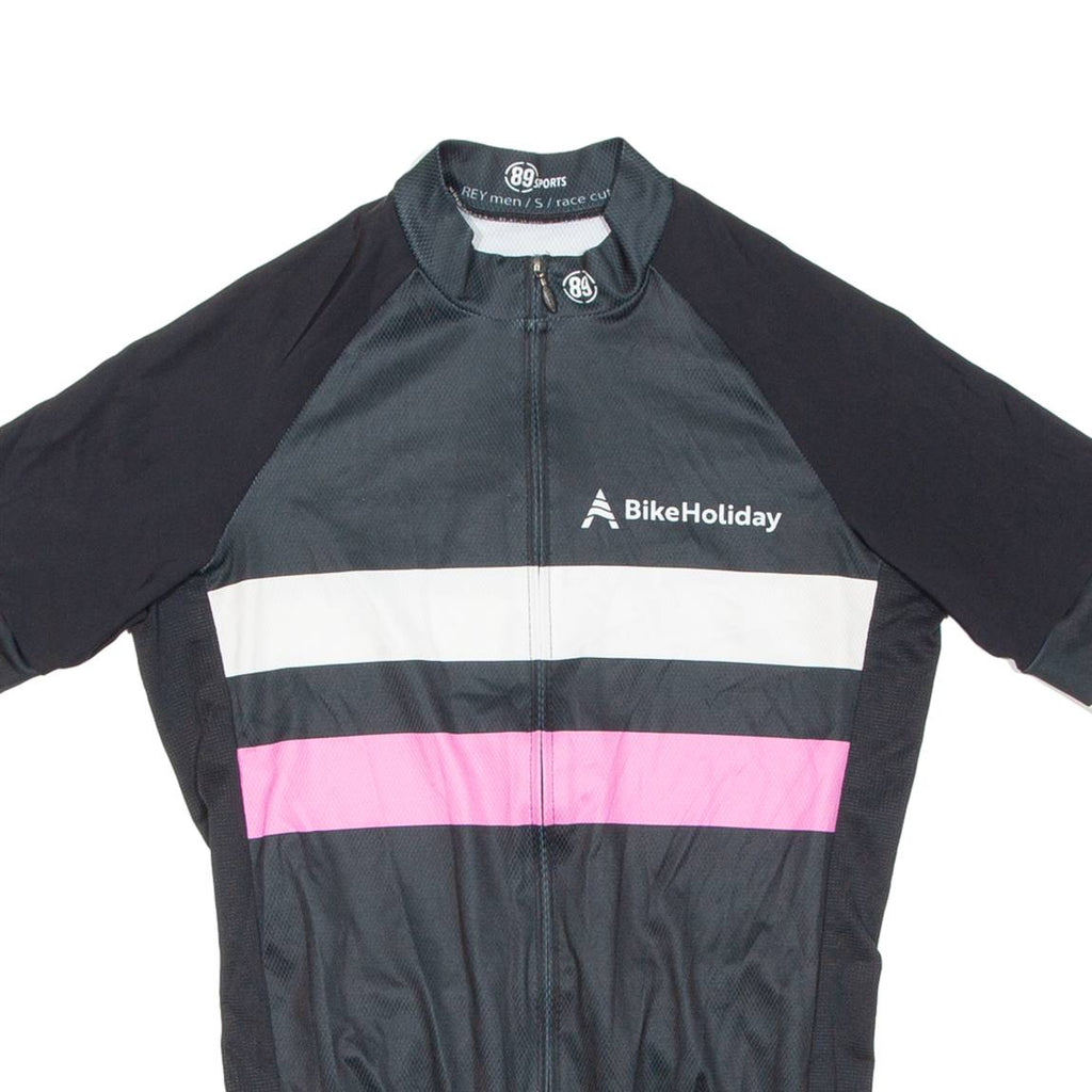 Cycling Mens Jersey Black Full Zip S