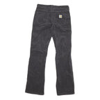 CARHARTT Mens Cotton Blend Black Regular Straight Trousers W28 L31 Durable