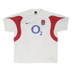 NIKE 2005-06 England Rugby Home Mens White Shirt L Short Sleeve Sportswear