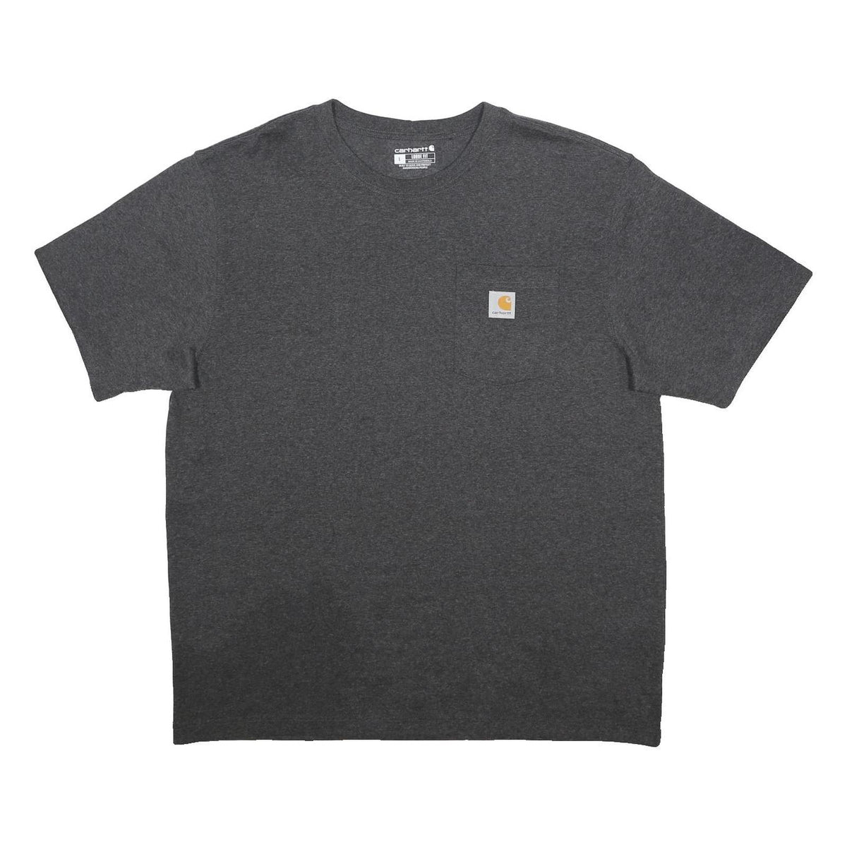 CARHARTT Mens Grey Pocket T-Shirt L Short Sleeve Crew Neck Cotton Blend