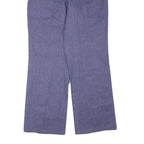 Mens Relaxed Fit Cotton Blend Blue Trousers W35 L33 Button Closure Casual