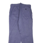 Mens Relaxed Fit Cotton Blend Blue Trousers W35 L33 Button Closure Casual
