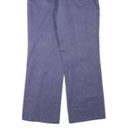 Mens Relaxed Fit Cotton Blend Blue Trousers W35 L33 Button Closure Casual