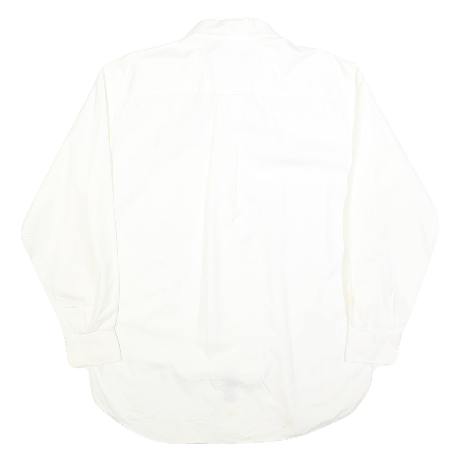 NAUTICA Mens White Plain Shirt L Cotton Blend Button Down Collar Long Sleeve
