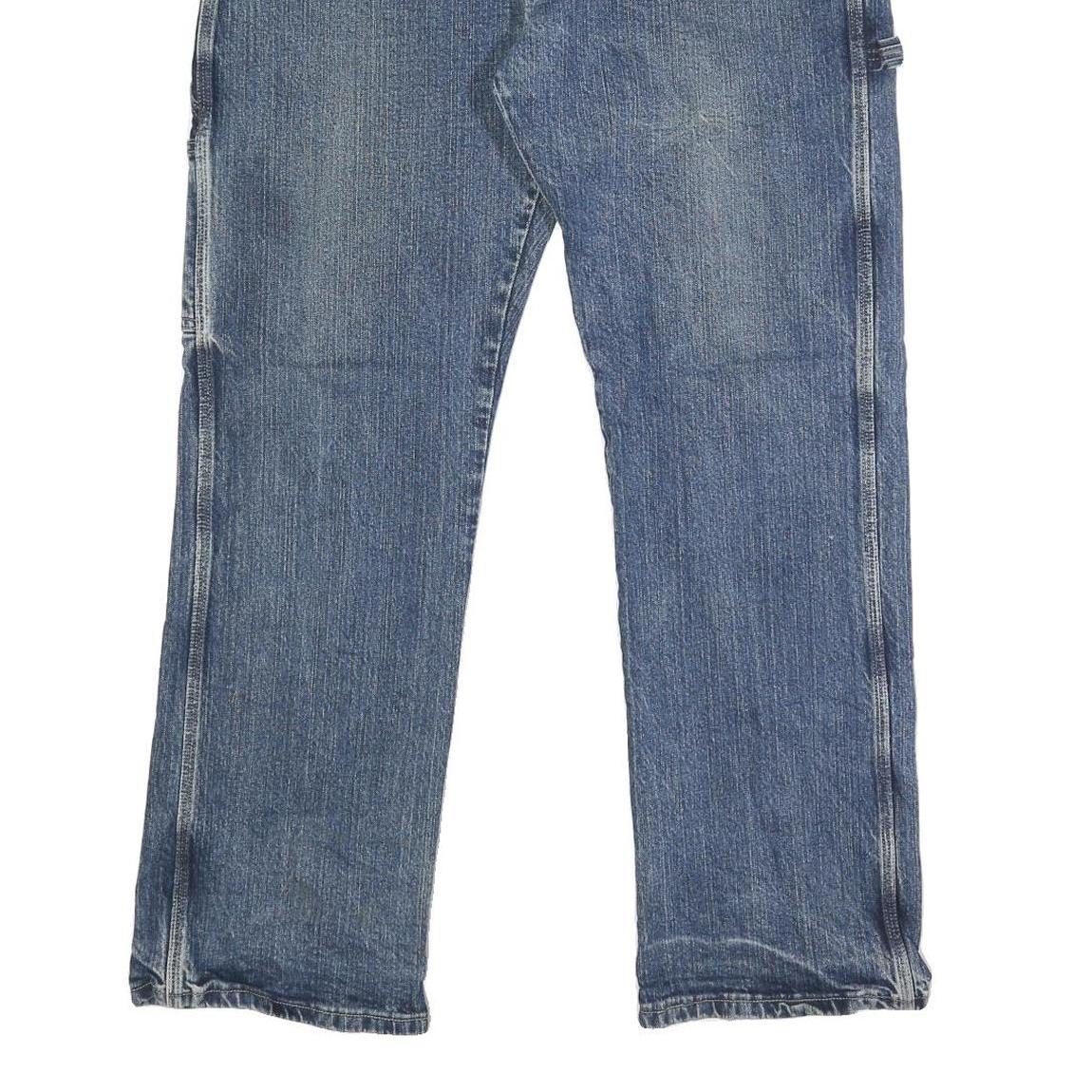 DICKIES Mens Blue Regular Fit Straight Denim Medium Wash W34 L30 Work Jeans