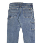 DICKIES Mens Blue Regular Fit Straight Denim Medium Wash W34 L30 Work Jeans