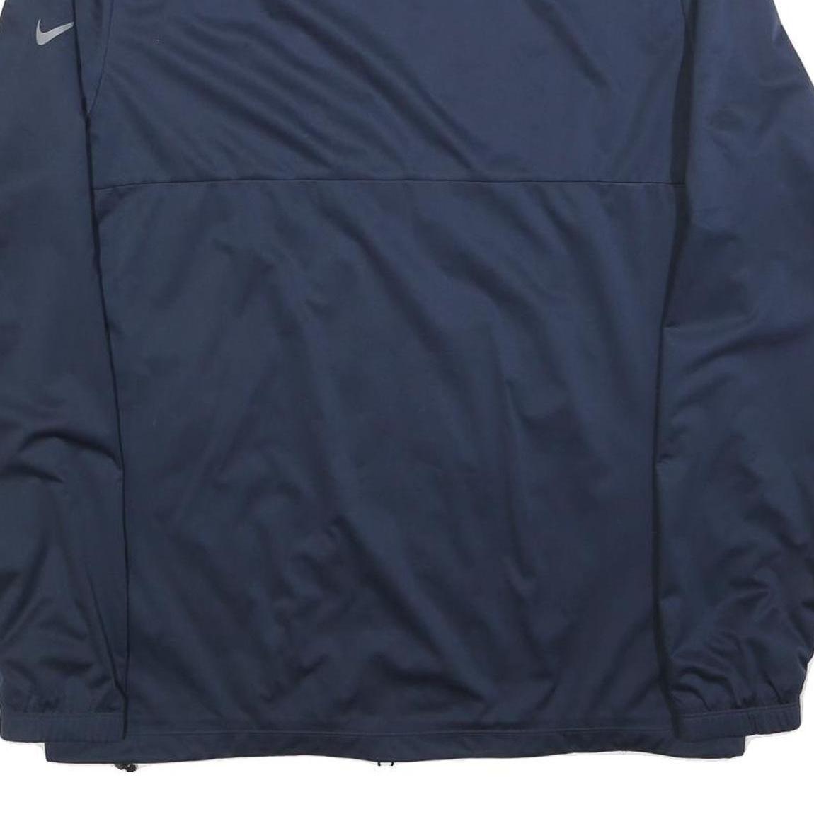 NIKE Mens Navy Blue Windbreaker Jacket M Polyester Blend Plain Zip Lightweight