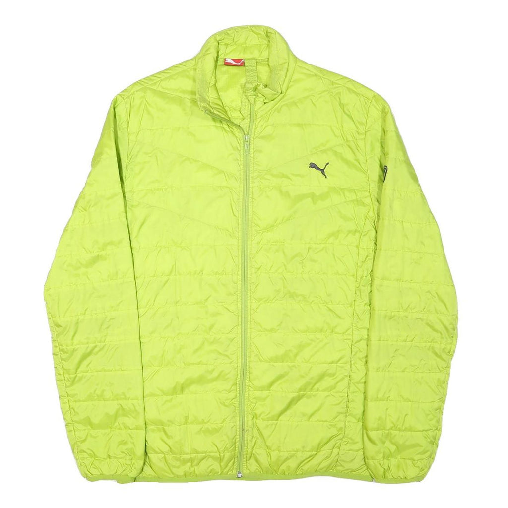 PUMA Mens Yellow Lightweight Jacket L Polyester Blend Plain Zip Athletic