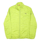 PUMA Mens Yellow Lightweight Jacket L Polyester Blend Plain Zip Athletic