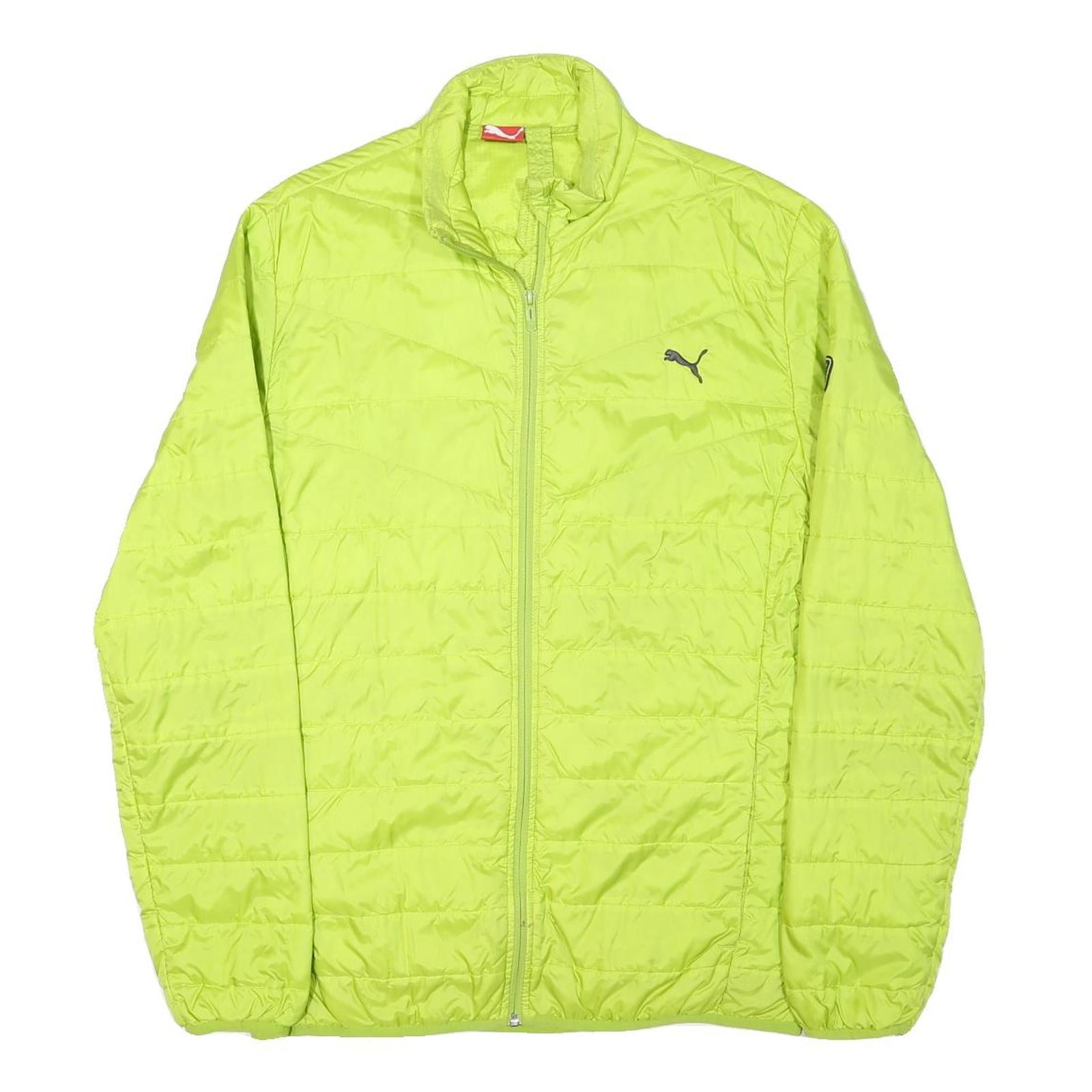 PUMA Mens Yellow Lightweight Jacket L Polyester Blend Plain Zip Athletic