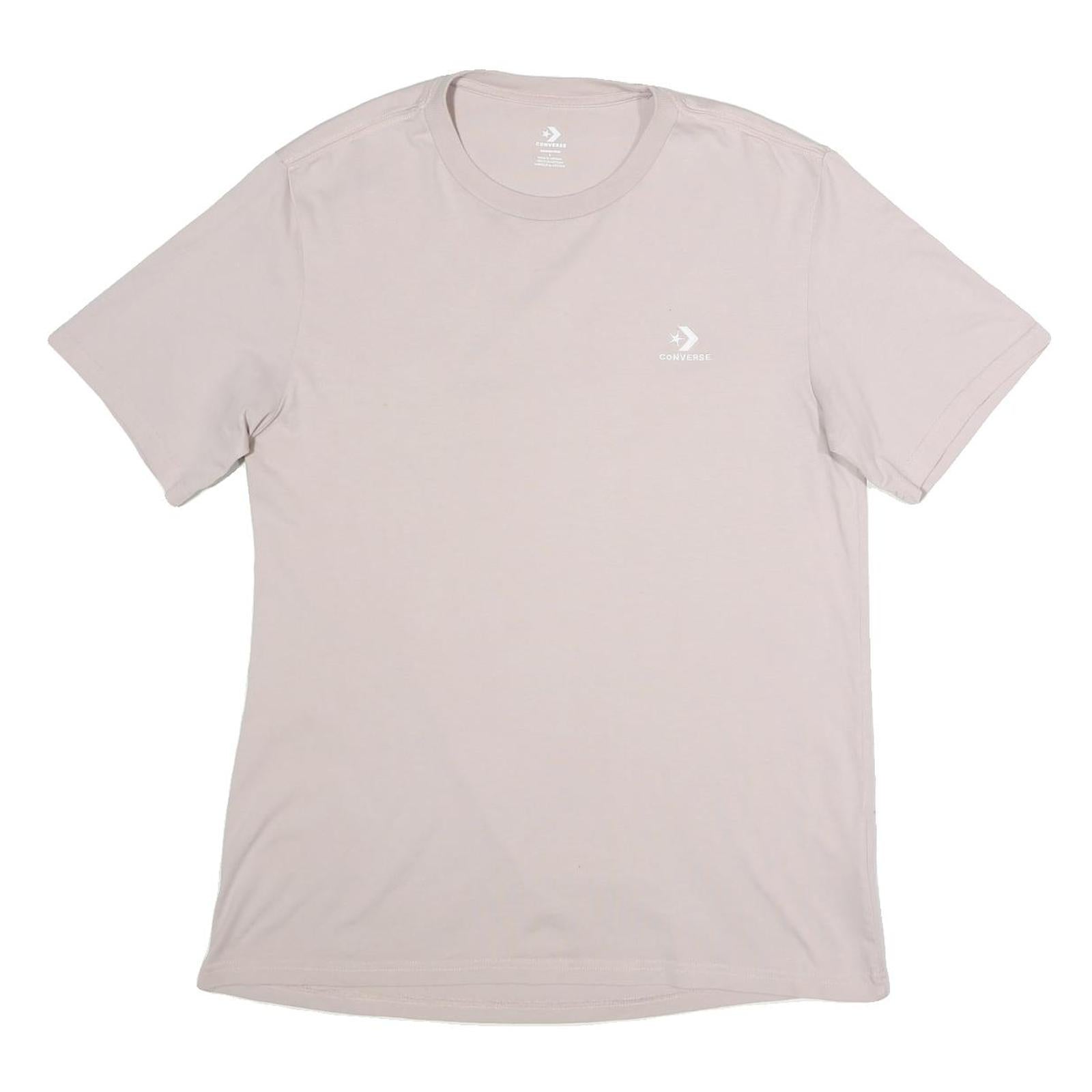 CONVERSE Mens Beige Graphic T-Shirt L Short Sleeve Crew Neck Cotton Casual