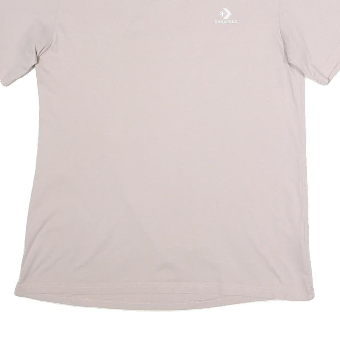 CONVERSE Mens Beige Graphic T-Shirt L Short Sleeve Crew Neck Cotton Casual