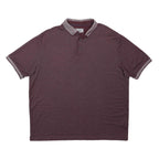 M&S Mens Maroon Polo Shirt XL Cotton Regular Fit Button Collar Short Sleeve