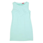 HUGO BOSS Womens Pale Green Sleeveless Shift Plain Midi Dress UK 10 Elegant