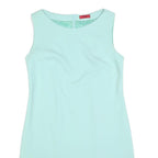 HUGO BOSS Womens Pale Green Sleeveless Shift Plain Midi Dress UK 10 Elegant