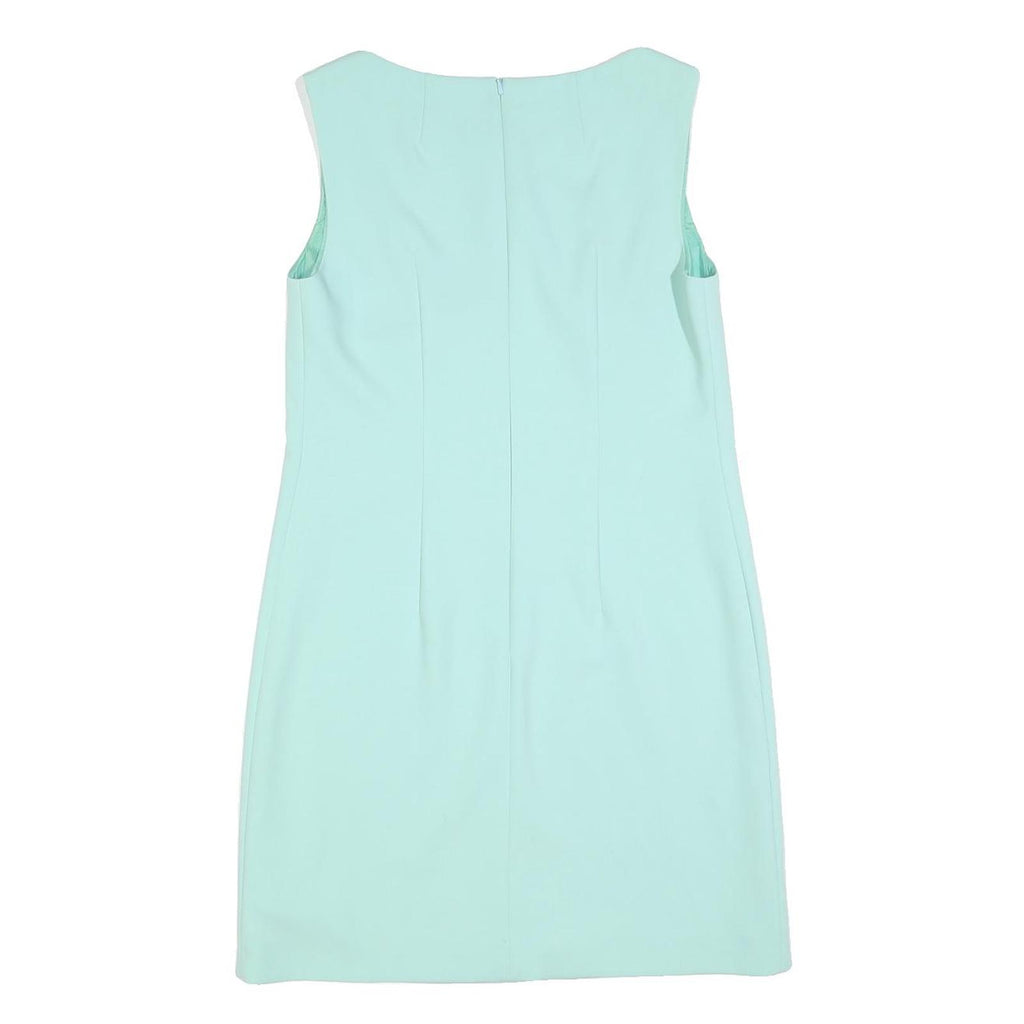 HUGO BOSS Womens Pale Green Sleeveless Shift Plain Midi Dress UK 10 Elegant