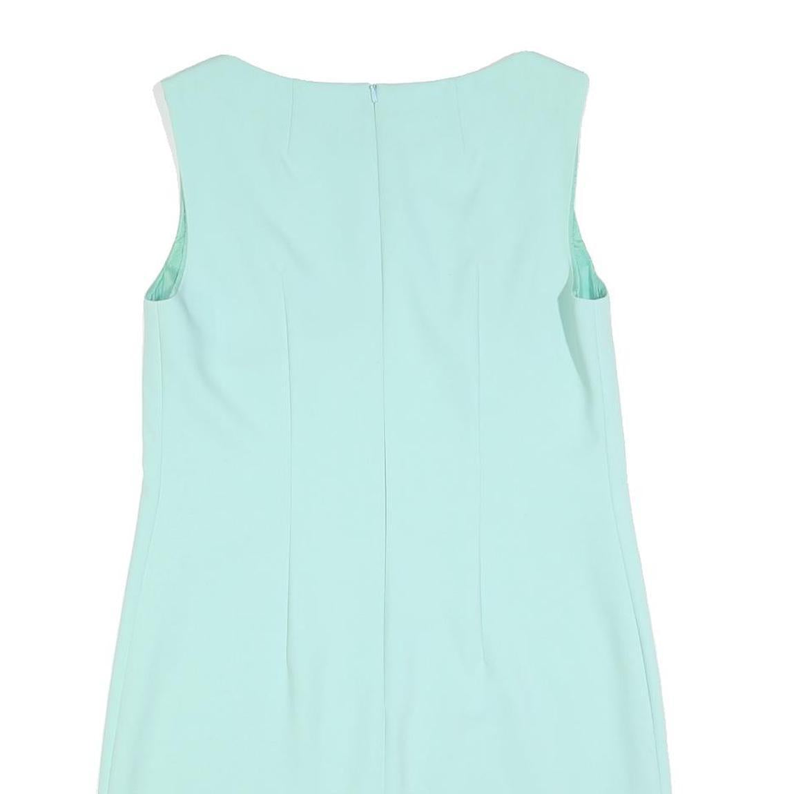 HUGO BOSS Womens Pale Green Sleeveless Shift Plain Midi Dress UK 10 Elegant