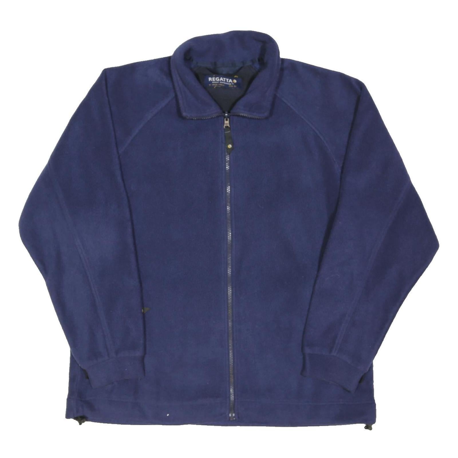 REGATTA Mens Blue Jacket L Polyester Blend Plain Zip Outdoor Casual