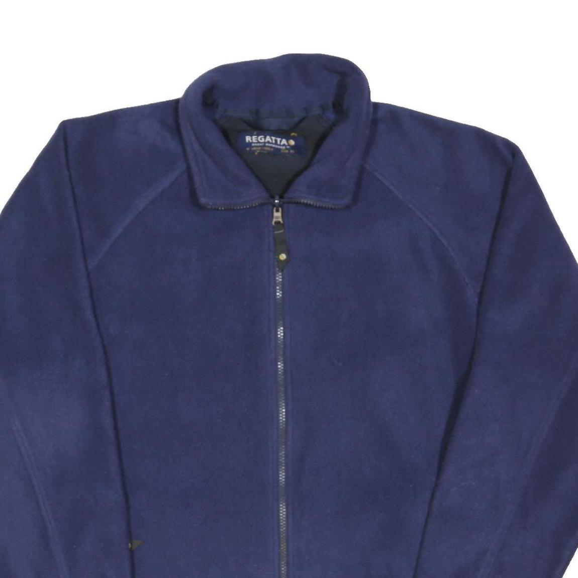 REGATTA Mens Blue Jacket L Polyester Blend Plain Zip Outdoor Casual