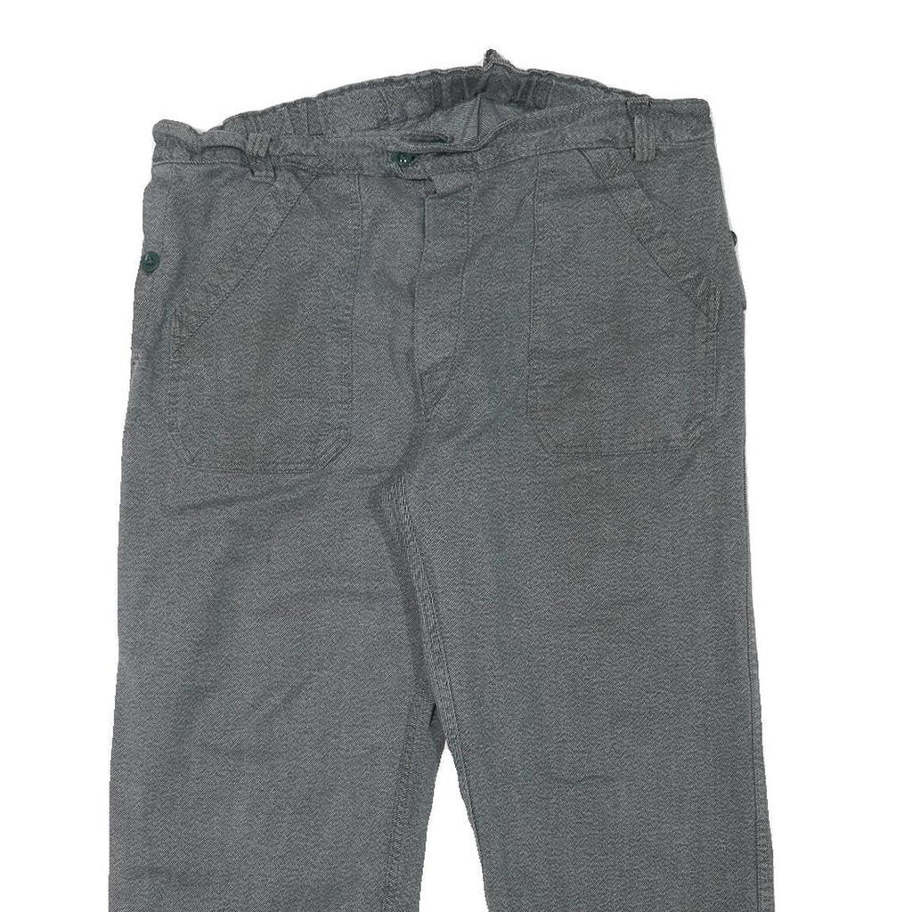 FISCHER PECHEUR Mens Cotton Blend Grey Relaxed Trousers W38 L26 Button Closure