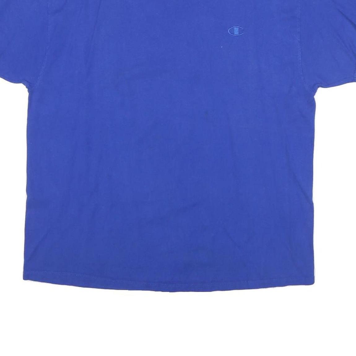 CHAMPION Mens Blue Classic T-Shirt L Short Sleeve Crew Neck Cotton Blend