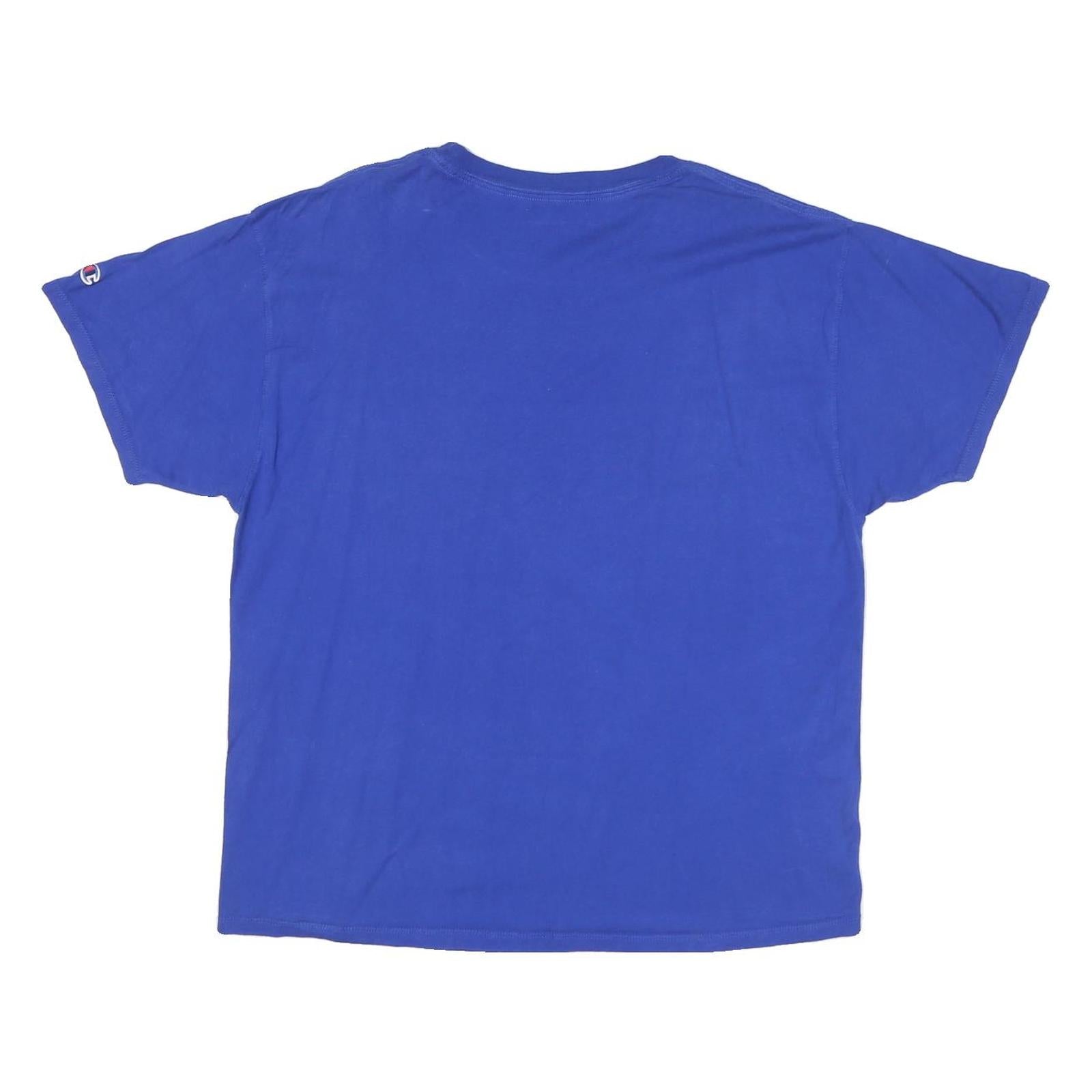 CHAMPION Mens Blue Classic T-Shirt L Short Sleeve Crew Neck Cotton Blend